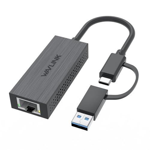 USB C to Ethernet Adapter, WAVLINK 2.5G USB LAN Adapter, Compatible with Laptop, PC with Windows 7/8/10, XP, Vista, Mac OS 10.6 or Later