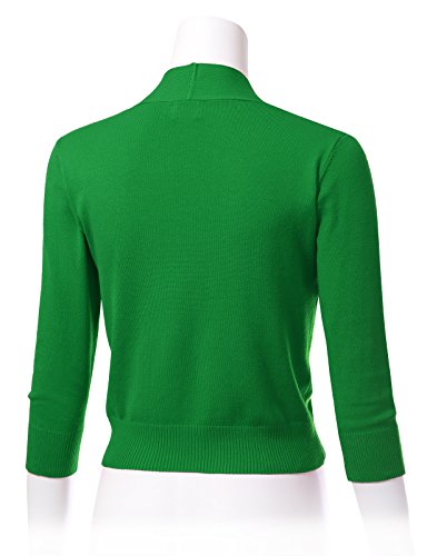 Image of Allsense Women's 3 /4 Sleeve Cropped Shrug Cardigan | Classic Bolero, Open-Front, Lightweight Soft Fine Knit Cover Up