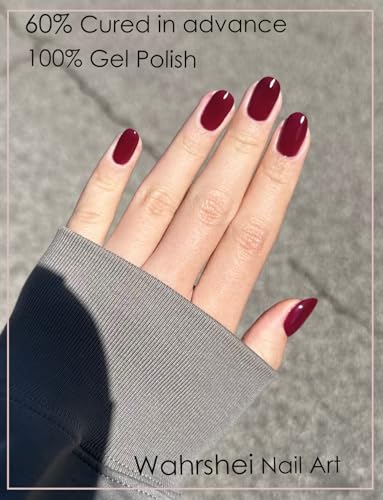 Wahrshei Nagelfolien | Solid Cherry UV Gel Nagelfolie | Nagelfolie Selbstklebend | Gel Nail Stickers, Gellack Wraps für Nagel