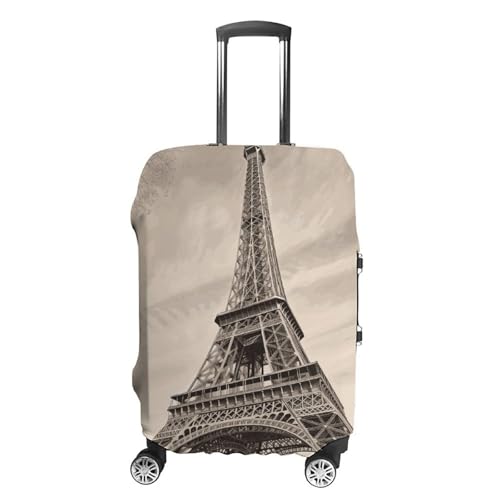Eiffel Tower Pattern Luggage Cover, Elastic Luggage Protector Fits 19-32in Suitcases, Washable & Anti-Scratch Suitcase Cover for Men Women S