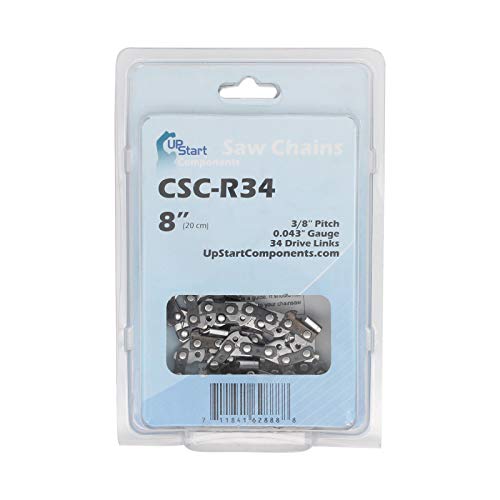 UpStart Components 2 Pack Replacement 8-Inch Micro Lite R34 90PX Low Profile Chainsaw Chain for Remington Pole Saw #104316-04 Chainsaw (8" Length, 3/8" Pitch, 0.043" Gauge, 34 Drive Lin...
