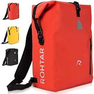 Rohtar Waterproof Bike Pannier Bag - 18L | Pannier Backpack with Adjustable Straps, Handlebar Clamps & Hidden Zips | 3-in-1 Bike Rack Bag, Backpack, Cycle Carrier | Red