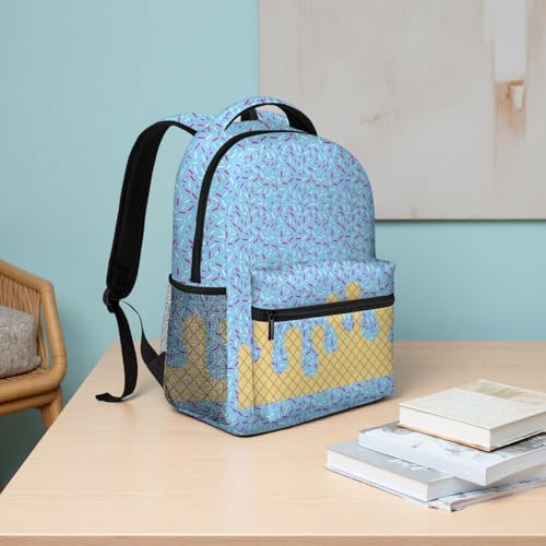 Lightweight a Ice Cream Kawaii Shoulder Backpack,Boy and girl ice cream drip backpacks,Cute with side pocketsBackpack (01)3