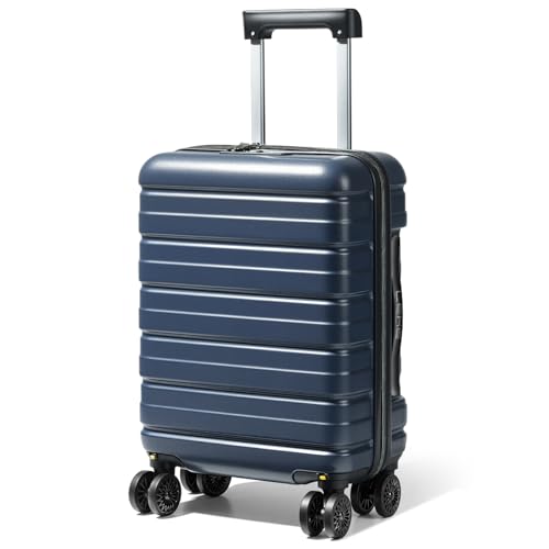Lekesky 16 Inch Carry On Luggage Airline Approved, Hard Shell Suitcase with TSA Lock, Lightweight Spinner Wheels Durable ABS Compact Carry-On for Travel Weekend Trips Men Women, Blue