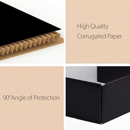 Image of RLAVBL 12x9x4 Shipping Boxes Set of 20, Black Corrugated Cardboard Box for Packing, Mailing, Business, Gift