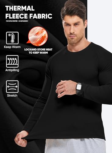 JMIERR Long Sleeve Thermal Fleece Shirts Fall Fashion 2025 Crew Neck Casual Basic T-Shirts2