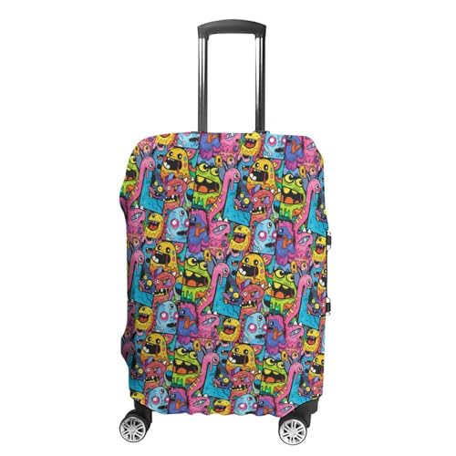 Graffiti Style Pattern Luggage Cover Protector Anti-Scratch Suitcase Cover Washable Luggage Covers Fits 19-21 Inch Luggage