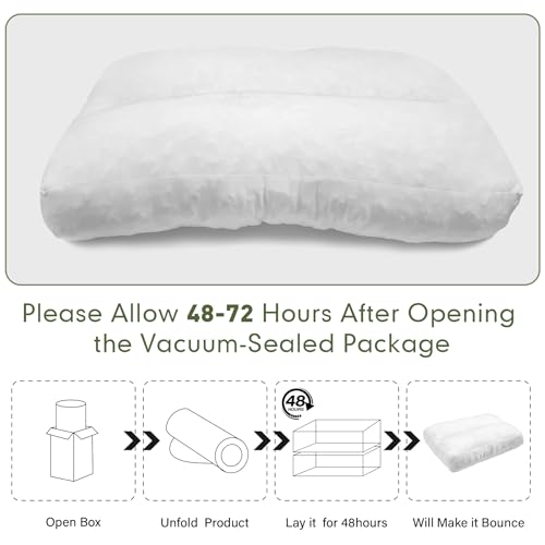 JZHLLA 3 Pcs Shredded Foam Sofa Back Cushions Replacement Fluffy Memory Sponge Couch Pillow with Quilted Design 26x18x5 Inch Lumbar Support Pillow for Sofa Bed Floor by JZHLLA - Image 8