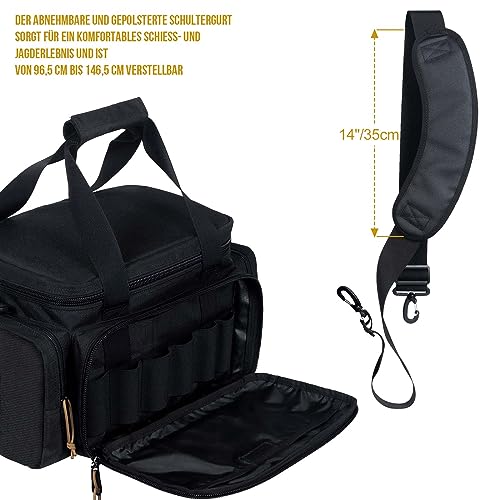 OneTigris Range Bag, Einsatztasche Polizei Tasche Taktisch Waffentasche für Jagd Schießstand Angeln Wandern Outdoor, Schwarz