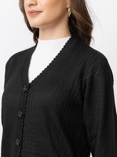 Image of Women's Warm Woolen Cardigan - Stylish Full Sleeve Knitwear for Winter, Cozy & Elegant Sweater