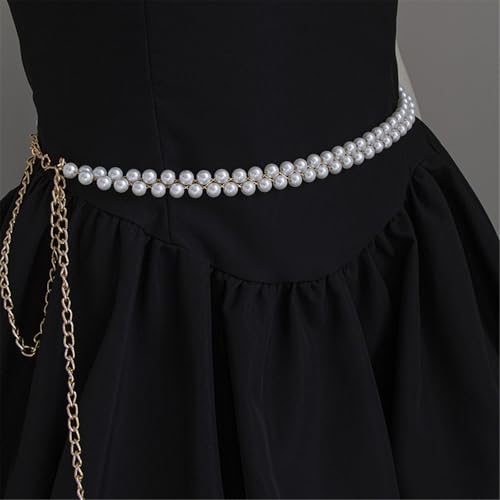 Shimmering Waist Chain for Female Fashion Pearls Wedding Chain Decorative Chain Belt Party Waistband Waist Accessories Pearl waist necklace Pearl waist necklace4