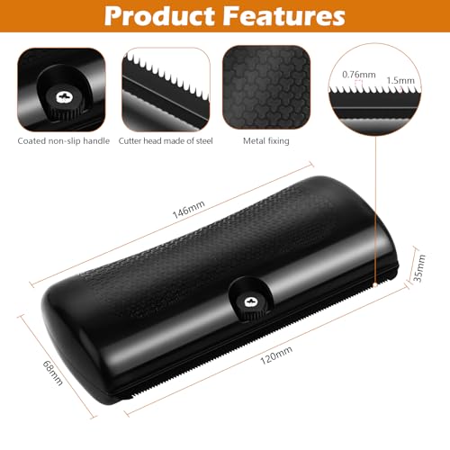 Fellwunder Bürste Hund, Pet Care Brush,Hundebürste Langhaar, Pet Hair Removal,Grooming Combs For Cat and Dog,Pet Hair Removal Brush,Pflegebürste für Hunde und Katzen, Schwarz