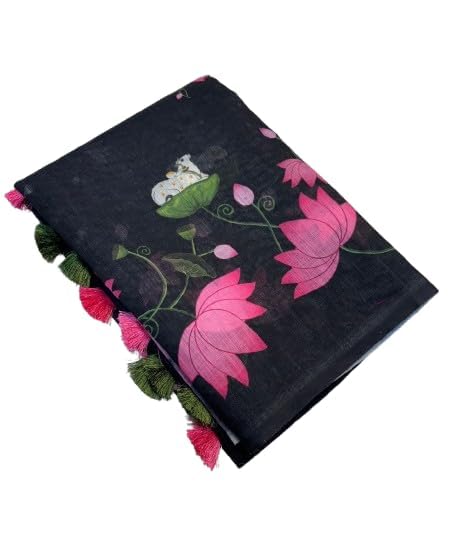 Image of RAJESHWAR FASHION WITH RF Soft Linan Cotton Summer collection digital print Traditional look saree
