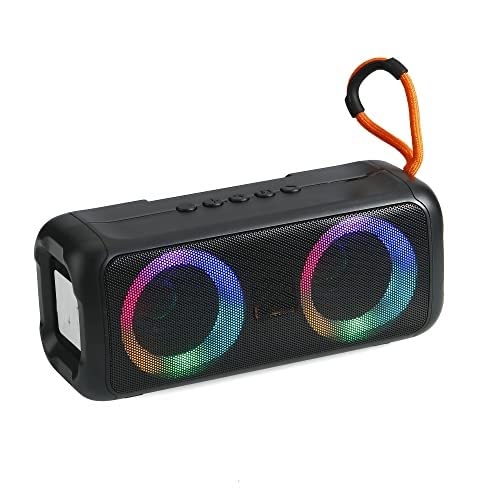 Cospex M419SP Wireless Bluetooth Portable Party Speaker with RGB Glow Lights, Wired Mic, Remote Control, FM Radio & Aux in/USB/TF Card Reader Input