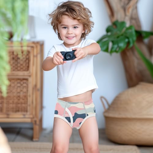 KLL Hand Drawing Camouflage Wavy Toddler Boy Comfort Boxer Briefs Cute Undies 6