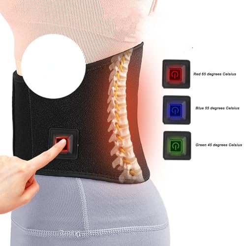 Soporte lumbar eléctrico calefactable USB ajustable negro miniatura 4