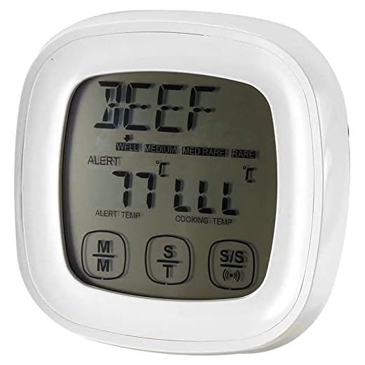 EuisdanAA Digital kötttermometer omedelbar avläsning av mattermometer med timeravisering vit(Termómetro digital para carne Termómetro para alimentos de lectura instantánea con alerta de temporizador
