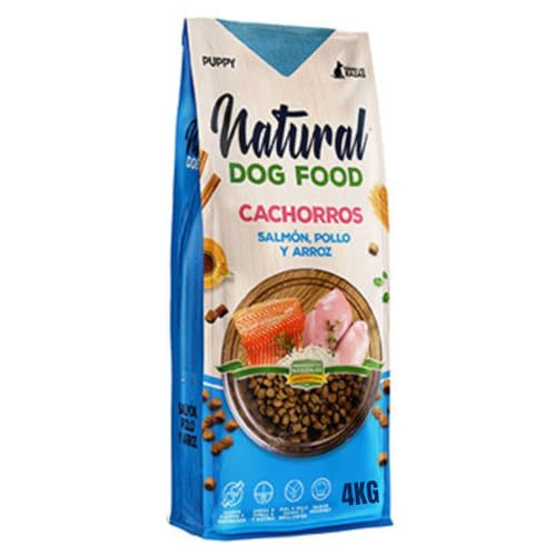 Natural Dog Food para Cachorros y Madres - Salmón, Pollo y Arroz - Pienso Premium Seco - Puppy, Junior (4 KG.)