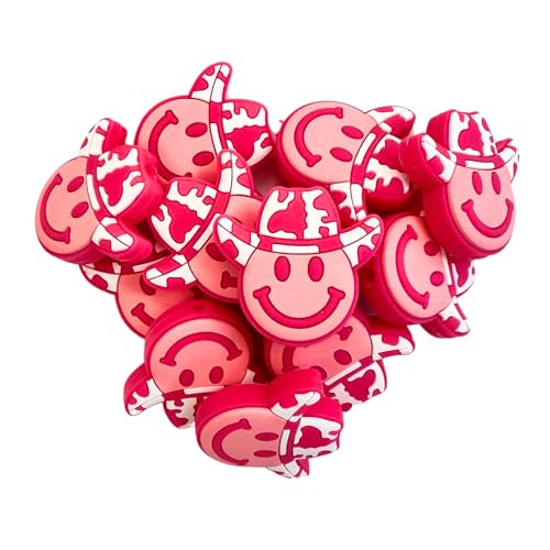 Cuentas de silicona con estampado de vaca de 1.2 pulgadas, pack de 12 piezas para manualidades