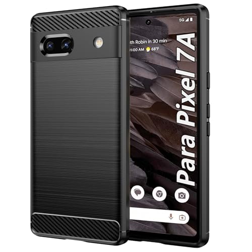 USDILU LS Case para Google Pixel 7A Funda Uso Rudo Carcasa Protector TPU Suave Durable Silicón Flexible Cover Negro