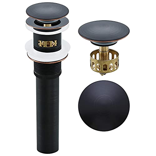 SWHYGER Oil Rubbed Bronze Pop Up Drain with Overflow