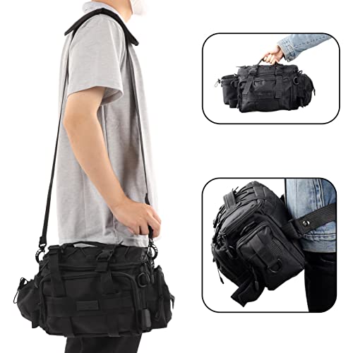 Sac de pêche à dos multifonction en toile double couche à grande capacité