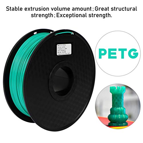 PETG Green Filament 3D Printer PETG Filament Consumables 1.75MM No Clogging No Bubbles High Precision Neat Winding Tangle-Free 3D Art Toy Decoration Cars Modules Temperature 220-240 Degree - Thumbnail 6