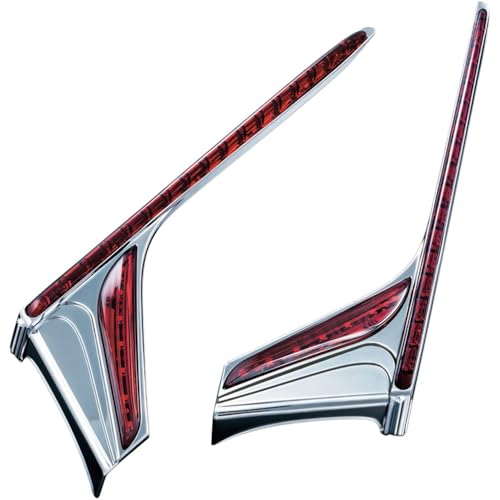 Kuryakyn 3237 Motorcycle Lighting Accessory: Vertical Rear LED Running/Brake Light Strips with Red Lenses for 2012-17 Honda Gold Wing GL1800 & F6B Motorcycles, Chrome, 1 Pair