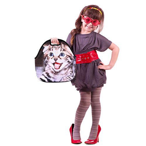 Icolor Neoprene Lunch Bag Cat, Insulated Lunchbo Thermal Lunch Tote Bag Water Resistant Lunch Box & Food Container Great For Travel, Outdoors,Work & More Food Storage Cooler #TOP6