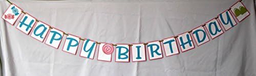 Candy Party Theme Happy Birthday Banner