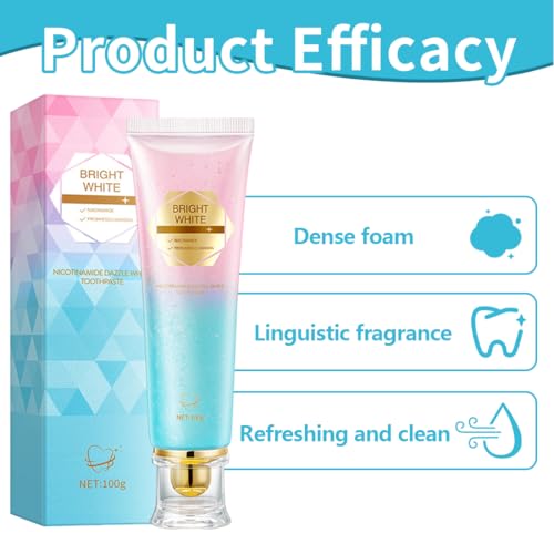 1 Stück Radiant Whitening Zahnpasta, Niacinamide Whitening Toothpaste, Zahnpasta Weisse Zähne, Niacinamid Zahnpasta, Whitening Zahnpasta fördert eine natürliche Zahnaufhellung & Frischer Atem,A – Bild 3