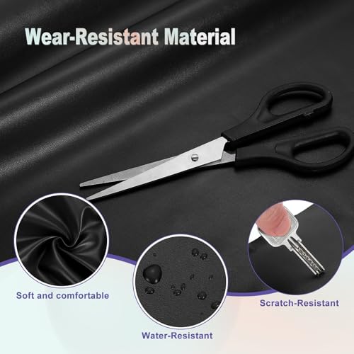 QUARKZMAN PU Kunstlederstoff Nappa-Optik 0,4 Yards Länge 54x14x0,04 Weiches Kunstledermaterial Blätter 1mm Dick Für Taschen DIY Bastelarbeiten Schwarz