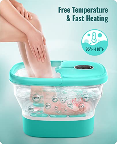 Niksa Collapsible Foot Spa Bath Massager With Heat, Bubbles,6 Motorized Shiatsu Massage &Temperature Control Pedicure Foot Spa Tub With Mini Acupressure Massage Points For Feet Stress Relief #TOP3