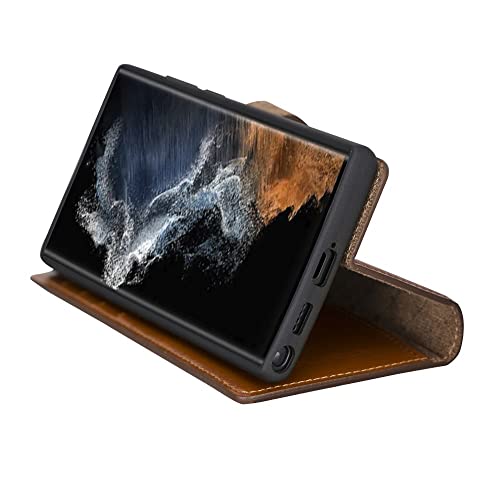 Bouletta Wallet Case For Samsung Galaxy S22 Ultra - Leather Detachable Magnetic Rfid Flip Folio Phone Cover With 4 Card Slots For Men And Women 6.8'' #TOP4