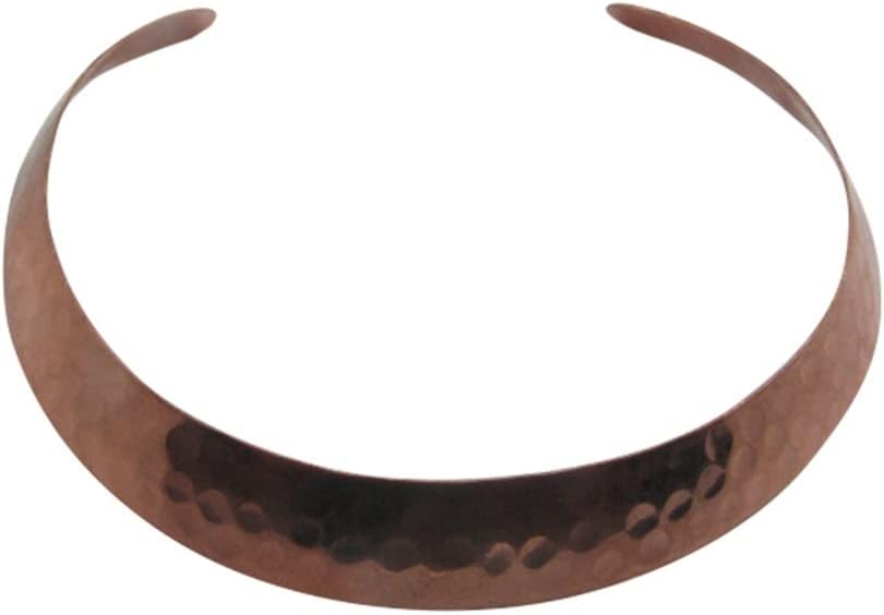 Solid copper collar # 202BL -1/4 of an inch wide. Hammered finish. Very small size - 12 inch neckline.