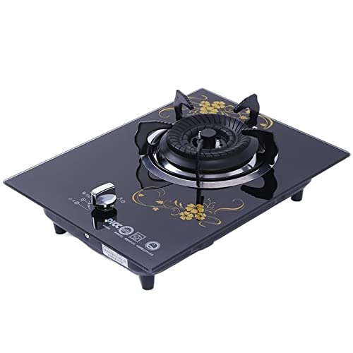 Aouoeeo Placa de Gas, Encimera de Gas, Cocina de Gas de 3,5 kW con Quemador, Placa de cocción GLP y Gas Natural, Placa de cocción integrada, Vidrio Templado, para el hogar y la Cocina.