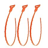 Forlivese 3 Pack 25 Inch Hair snake Tool Drain Opener, Drain Clog Remover sink snake for Sewer Kitchen Sink Bathroom Tub Toilet Clogged Drains Relief Cleaning Tool