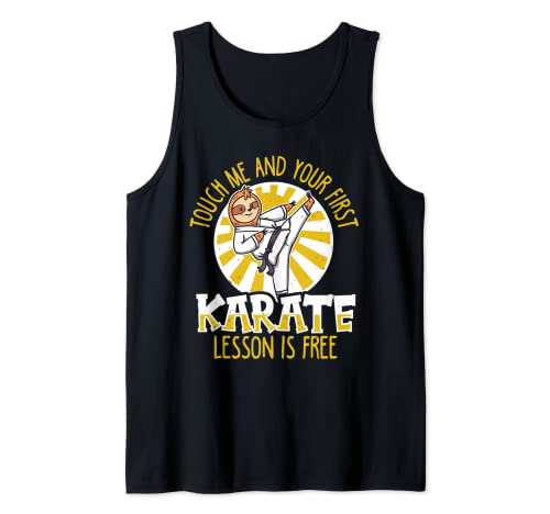 Touch Me And Your First Karate Lesson Is Free Karate Pereza Camiseta sin Mangas