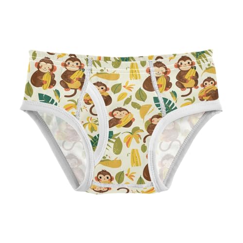 visesunny Boys Cotton Underwear Banana Tree Monkey Printed Toddler Soft Training Briefs Size 2T-8Y for Kids