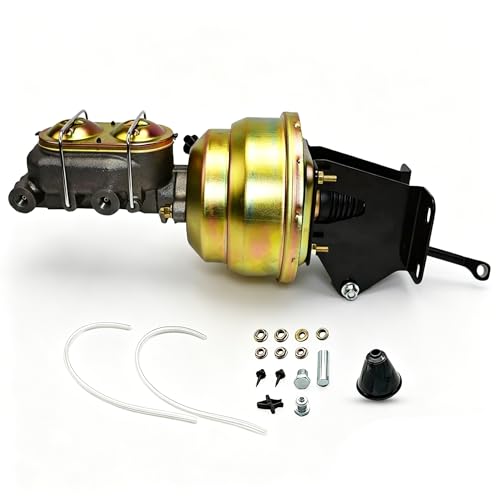 8" Dual Power Brake Booster with Master Cylinder Break Booster Conversion Kit for Jeep CJ7 and CJ5 1974 1975 1976 1977 1978 1979 1980 1981 1982 1983 1984 1985 1986 Brakebooster Disc/Drum or Drum/Drum
