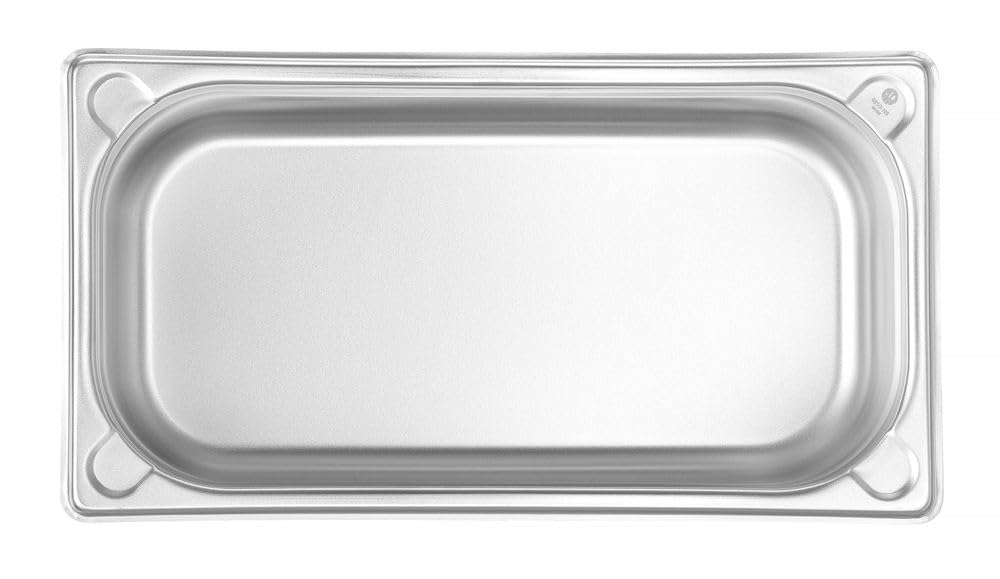 HENDI Contenitore Gastronorm GN 1/3, Kitchen Line, resistenza termica -40 °C a 250 °C, adatto a forno e bagnomaria, 4L, 325x176x(H) 100mm, acciaio inox
