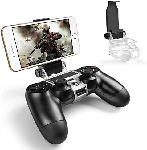 PS4 Controller Phone Holder, Megadream 180 Degree Rotation Gaming Mount Stand for Sony Playstation 4, PS4 Slim, PS4 Pro, Android S10 S10+/S20/S20+5G Note 10 9 8 LG HTC Moto LG w/OTG Cable – Fits Max 6 inch