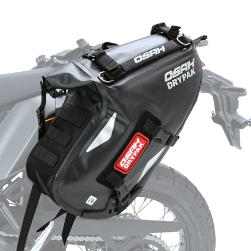 Greanthour Alforjas de sillín de motocicleta, equipaje de viaje seco impermeable, bolsillos laterales para moto, 48 l de gran capacidad alforjas de motocicleta, accesorios universales para moto, 1 par