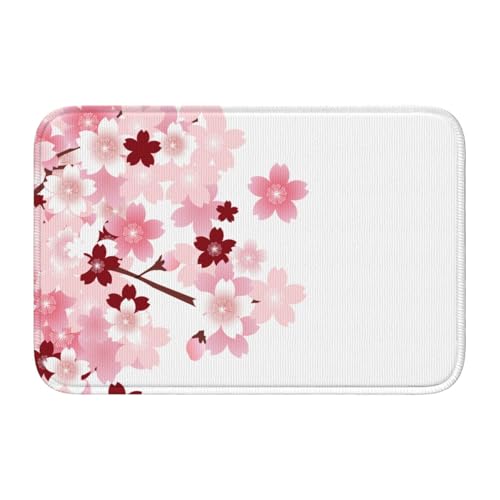玄関マット 和風 桜 花びら 舞う サクラ バスマット 室内 屋外 足拭きマット カーペット おしゃれ 北欧 滑り止め付き 洗える ベットルーム 浴室 台所 寝室 業務用 家庭用 40×60cm
