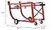 55 Gallon Drum Handling Cradle 600lbs Capacity Oil Drum Stand Steel Movable Cradle for Oil Barrels, Red Industrial Hand Truck