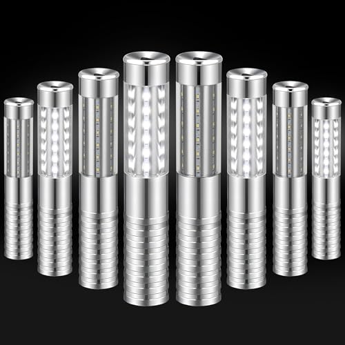 TTLYUGN 8 Pieces LED Strobe Baton Light Rechargeable Bottle Service Sparklers Stick Reusable Champagne Bottle Handheld LED for Club Stage Nightclub Party Concert Event Bar Outdoor - Silver