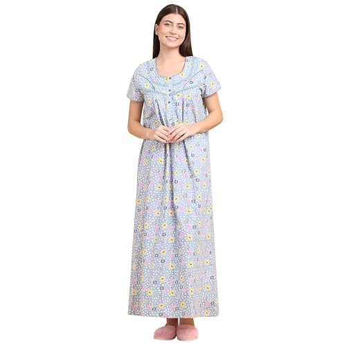 Image of Sweet Dreams Women's Cotton Maxi Night Dress Nightgown