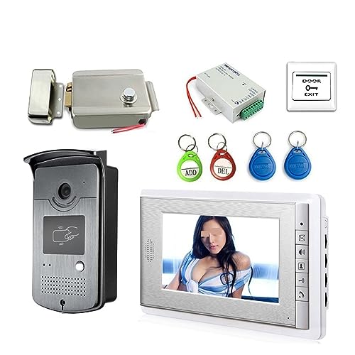 WAFOHSR Equipos del Intercomunicador De La Puerta Timbre Video Sistema Teléfono Pantalla 7' Audio Bidireccional(Video Intercom Kits)