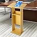 Mobile Presentation Stand Rolling Podium with Wheels and Storage Shelf Oak Color Lectern for Classroom Church Conference and Home Office Use