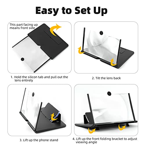 18" Screen Magnifier For Cell Phone, Phone Magnifying Screen 2023 Upgraded Hd 3D Phone Screen Amplifier Phone Stand With Screen Enlarger Compatible With All Smartphones For Movies Videos Gaming #TOP6